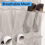 GORILLA GRIP Over the Door Shoe Organizer, 24 Large Pockets, Linen | Breathable Mesh Pocket, Space Saving Hanging Storage Holder, Closet Rack Hanger for Shoes, Pantry and Bathroom Accessories - Image 5