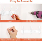 Optish Coat Rack Wall Mount, Coat Hook Wall Mount, Wall Hooks for Hanging, Hat Rack for Walls, Coats Hanger with 10 Hook, Towel Hooks for Bathrooms (1 Pack, White) - Image 5