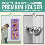 Honeyera Plush Storage (Patent Pending) - Plush Hammock Net Over Door Organizer for Stuffies, Baby Accessories, Toy/Hammock Hanging Storage Big Girls Toddler Large Bag Animals (Purple) - Image 3