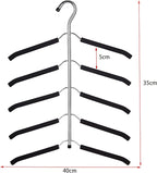 Blouse Tree Hangers Multi-Layer Clothes Hangers 3 Pack 5 in 1 Non Slip Space Saving Closet Organizer Stainless Steel Shirt Hanger Coats Hanger（Black） - Image 5