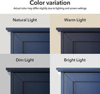 VANIRROR Navy Blue Bathroom Cabinet Wall Mounted W/ 2 Door Adjustable Shelf - Image 3