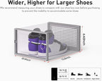 Kuject X-Large Shoe Storage Boxes 12 Pack, Clear Stackable Shoe Organizer | Shoe Case for Closet, Entryway & Under-Bed Storage, Drop-Front Design, Space-Saving Solution for Family Organization,Grey - Image 2