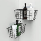 MaraFansie Hanging Kitchen Baskets, 2 Pack Wire Storage Basket Over Cabinet Door Organizer with Adhesive Hooks, No Drilling Pantry & Cabinet Organization for Kitchen Bathroom, Extra 2 Hooks, Black - Image 9