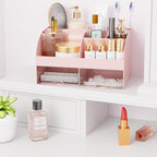 Makeup Organizer with Drawers, Cosmetic Storage for Dresser Vanity and Bathroom Countertop, Beauty Holder for Lipstick Brush, Skincare Organizer for Vanity, Cosmetic Display Case (Pink) - Image 7