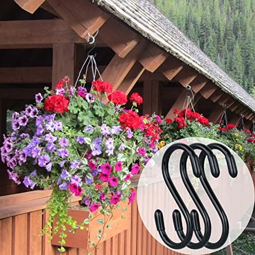 3 Inch Vinyl Coated S Hook,S Hooks for Hanging Plants ,10 Pack Non Slip Heavy Duty S Hooks ,Small Rubber Coated Steel Metal Black Closet S Hook for Hanging Jeans Plants Jewelry Pot Pan Cups Towels - Image 4