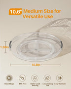 LAMU 2 Pack 10.6in Lazy Susan Organizer Turntable for Cabinet, Clear Lazy Susan for Refrigerator Rotating Organizer for Fridge, Kitchen, Pantry, Countertop, Bathroom, Medicine Cabinet Organizer - Image 2