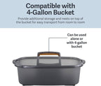 Casabella Plastic Bucket, Gray and Orange, 1.85 Gallon | Storage Caddy | With Handle | Pack of 6 - Image 4