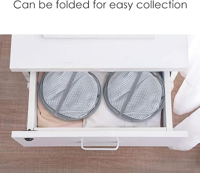 Larpur Pack of 3 Pop up Laundry Hampers, Collapsible Laundry Baskets, Gray - Image 6