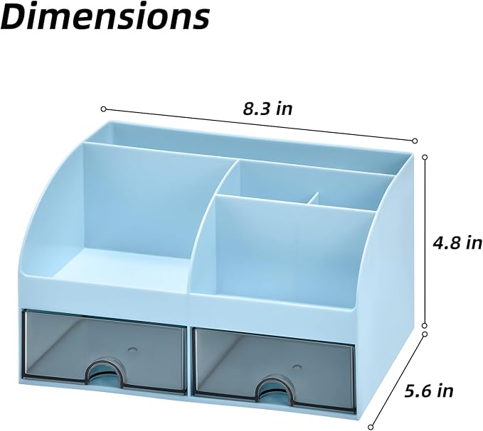 VITVITI Bathroom Counter Sink Vanity Organizer Countertop with Drawer, Blue - Image 6