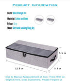 AARAINBOW Foldable Under Bed Clothes Organizer with Lid, Fabric Underbed Storage Container with Adjustable Dividers, Long UnderBed Storage Bins with Handles, Clear Shoes Storage Under Bed (2 Gray) - Image 5