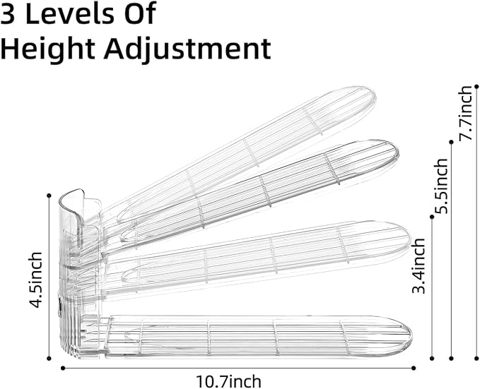Shoe Slots Organizer，20 Pack Clear Shoe Stackers for a Pair of Shoes,Adjustable Shoe Rack with Three Levels，Shoe Storage Shoe Space Saver - Image 3