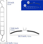 5-in-1 Anti Slip Stainless Metal Clothes Hange,Space Saving Thin Shirt Hangers,Multi Layers Magic Sweater Hanger,Used for Wardrobe Organizer or Vacation and Business Trips (1, Black) - Image 5