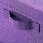 HOONEX Foldable Storage Bins with Lids, Pack of 2, Storage Boxes with 2 Carrying Handles and Sturdy Heavy Cardboard, 16.5" L x 11.8" W x 7.5" H for Shoes, Books, Clothes, Purple - Image 4