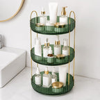 360° Rotating Organizer, Lazy Susan Bathroom Counter Organizer for Perfume, Skincare, Makeup & Cosmetic Storage, Vanity Countertop Organizer, Green, 3-Tier by Unknown