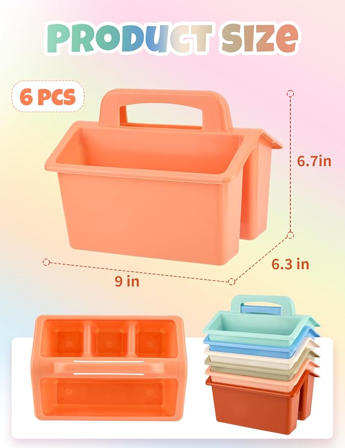 6 Pack Classroom Caddy Organizer with Handle, Table Caddy Classroom - Image 7