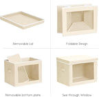 Homsorout Storage Bins with Lids - Small Fabric Organizers with Window, Collapsible Storage Bins for Clothes, Decorative Closet Organizers for Towels, Tshirt, 4 Pack, Beige - Image 7