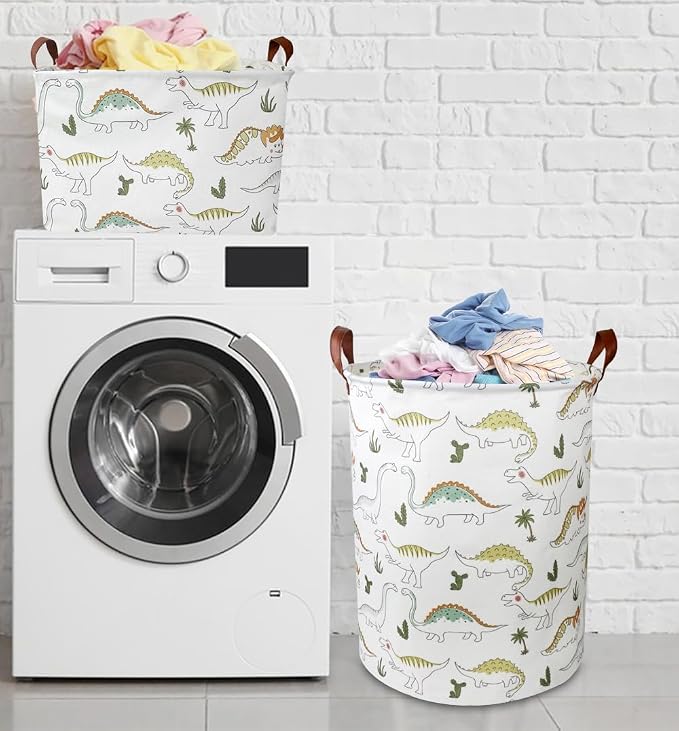 NTAOHAMPER Dinosaur Laundry Hamper, laundry Basket, Waterproof Storage Bin for Bedroom, Clothes Organizer Basket, Room Decor(Light Dinosaur) - Image 4