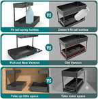 NATURE'S SOURCE 2 Pack Under Sink Organizer 2 Tier Sliding Cabinet Organizers Multi-Purpose Sink Storage Basket L-Shape Narrow Space Storage Shelves with 4 Hook for Kitchen Bathroom Drawer, Black - Image 4
