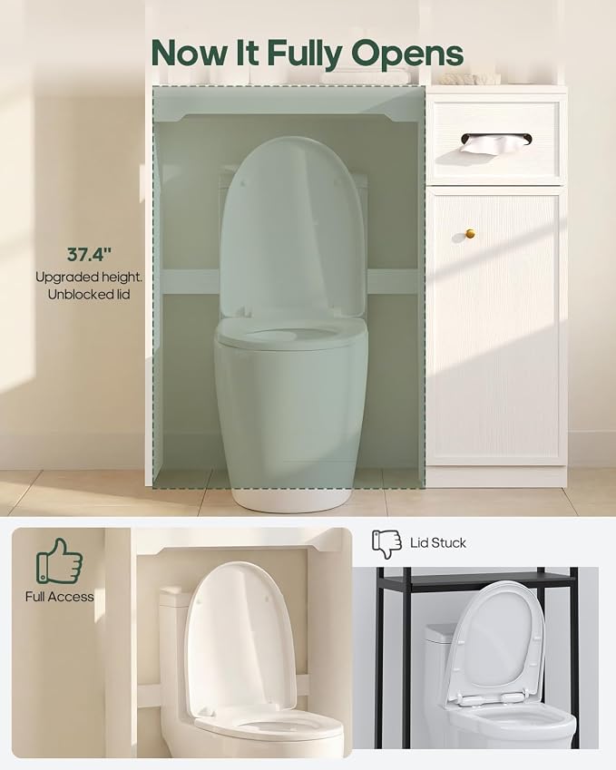 7-Tier Over Toilet Storage Cabinet, 2-in-1, Separable Bathroom Storage - Image 5