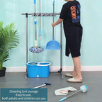 Broom Mop Holder Floor-Mounted mop Rack Cleaning Tool storage for laundry room closet organizer (6racks) - Image 4