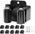 Verdenu 10 Pack Broom Holder Wall Mount, Mop Holder Wall Mounted, Stainless Steel Command Broom Holder with Screws, Garden Tool Rack Wall Mount for Kitchen, Home, Bathroom, Garage Storage, Black by Verdenu