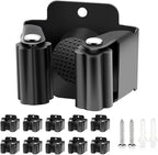 Verdenu 10 Pack Broom Holder Wall Mount, Mop Holder Wall Mounted, Stainless Steel Command Broom Holder with Screws, Garden Tool Rack Wall Mount for Kitchen, Home, Bathroom, Garage Storage, Black by Verdenu