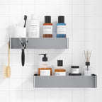 Kitsure Shower Caddy Adhesive, Stylish Shower Organizer, Large, Silver Grey by Kitsure