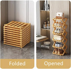 Vertical Narrow Shoe Rack, 6 Tier Portable Folding Shoe Storage Rack, Without Installation Free Standing Shoe Rack for Corridors, Bedrooms Living Room Corner and Small Spaces (6 Tier) - Image 4