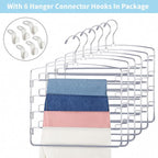 Pants Hangers 6 Pack 5 Layers Multi Functional Pants Rack Swing Arm Space Saver Hanger for Trousers Jeans Towels Scarf （Grey） - Image 6