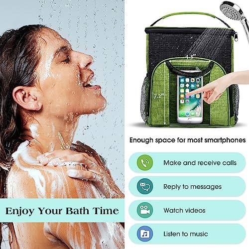 Attmu Portable Shower Caddy College Tote Bag, Quick Dry Hanging Toiletry Bag, Large Capacity Mesh Shower Caddy Portable for College Dorm Room Essentials for Boys and Girls for Bath Camping (Green) - Image 5