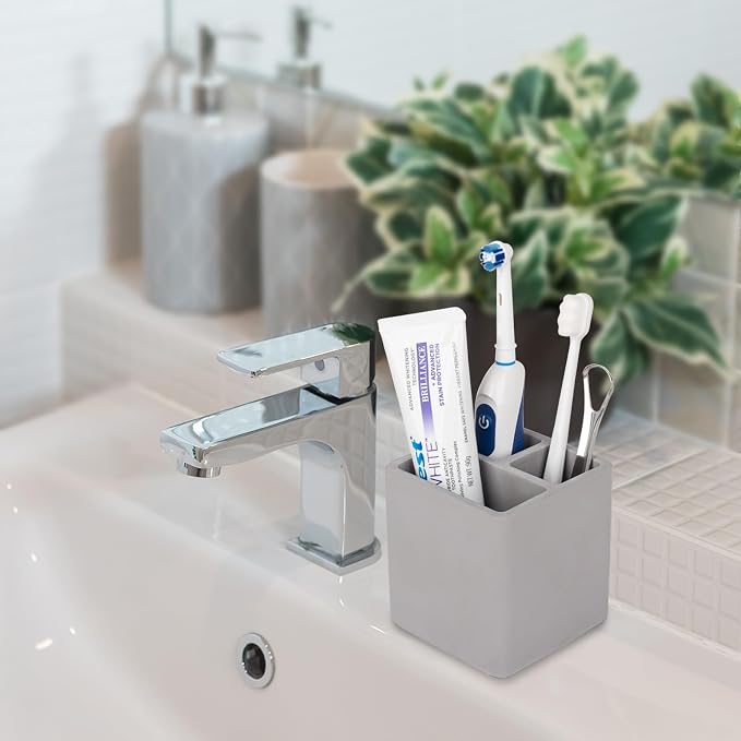 Diatomite Toothbrush Holders Tooth Brush Organizer - Dark Gray - Image 2
