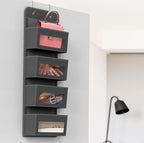 Simple Houseware 4 Clear Pocket Over Door Hanging Organizer, Dark Gray - Image 7