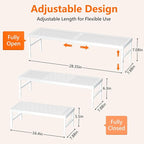 2 Pack Expandable adjustable stackable kitchen cabinet organizer,spice rack - Image 2