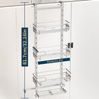 Consumest Over The Door Shower Caddy - 4 Tier Adjustable Hanging Shower Organizer Shelf with 2 Soap Holders & 22 Hooks, Rustproof Easy Installation Hanging Storage Rack for Bathroom, Silver - Image 7