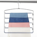 FeeraHozer Pants Hangers Space Saving 3 Pack No Slip 5 Layers Multi Functional Pants Rack Stainless Steel Swing Arm Space Saver Hanger for Trousers Jeans Towels Scarf （Grey） by Feerahozer