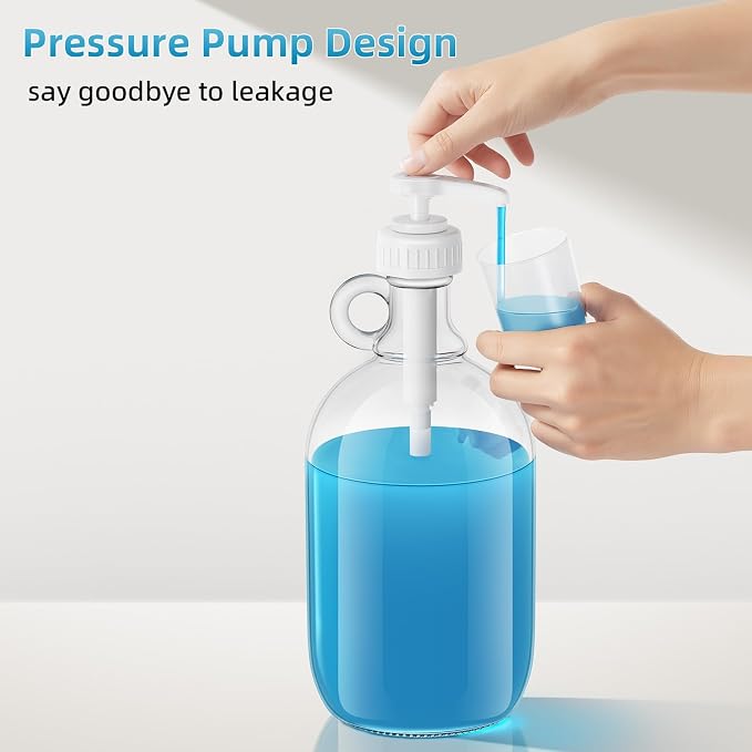 Laundry Detergent Dispenser,64oz Fabric Softener Dispenser,Glass Liquid Laundry Detergent Container,Laundry Detergent Organizer for Laundry Room Organization with 4 Labels,2 Pack - Image 4