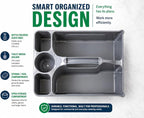 Libman Maid Caddy Cleaning Organizer, Heavy-Duty Janitorial Carry Caddy with Bottle Holders, Toilet Brush Holder & Tool Compartments, Commercial Cleaning Supply Tote - Image 5