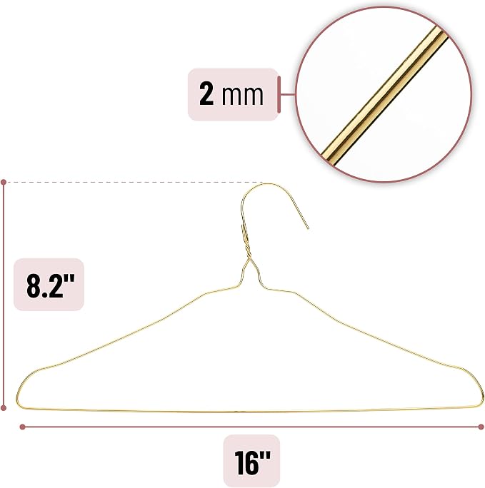Mr. Pen- Metal Wire Hangers, 20 Pack, Gold - Image 3