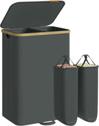 SONGMICS Laundry Hamper with Lid, 150L Laundry Basket，2 Compartments by Unknown