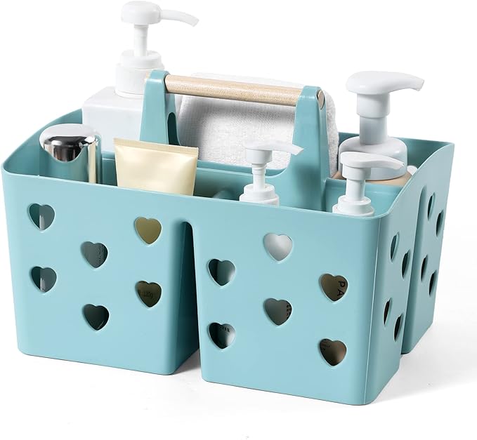 Portable Shower Caddy Plastic Shower Basket Organizer with Handle, Blue by Anyoifax