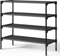 Kitsure Shoe Rack - Non-Woven Shoe Rack Shelf, Shoe Organizer for Closet, Entryway, Garage & Corridor, Stackable Shoe Shelves, X-Large, Black | Shoe Organizer for Closet, Entryway, Garage, Stackable Shoe Shelves, college dorm&apartment essentials by Kitsure
