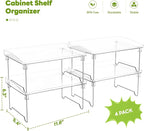 STARLATTA Acrylic Cabinet Organizer Shelf,4 Pcs Stackable Kitchen Counter Shelves,Spice Rack,Countertop Organizers,Clear Plastic Storage Organization for Makeup，Bathroom,Cupboard,Desk,Pantry - Image 2