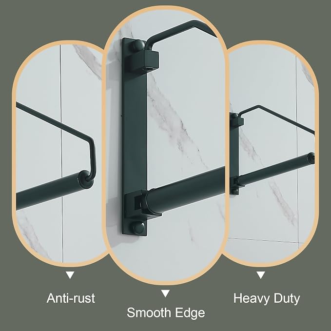 NEWRAIN Folding Clothes Hanger Rack, Wall Mounted Laundry Racks for Drying Clothes,Swing Clothing Hanging System Drying Closet Storage Organizer Black - Image 4