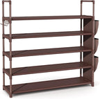 VILICK Shoe Rack for Closet Shoe Organizer Space Saver Storage for 20-25 Pair Shoe Shelf with Hook and Side Pocket Free Standing 5 Tier Shoe Rack Organizer for Entryway,Small Spaces, Brown - Image 8