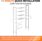 Over-The-Toilet Storage Rack, 4-Tier Bathroom Organizer Shelf Over Toilet with Adjustable Shelf and Basket, Freestanding Space Saver Bathroom Shelves Above Toilet for Room (Pure White) - Image 9