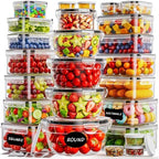 50 PCS Food Storage Containers with Lids BPA-Free (25 Containers & 25 Lids) by TOPCHASE