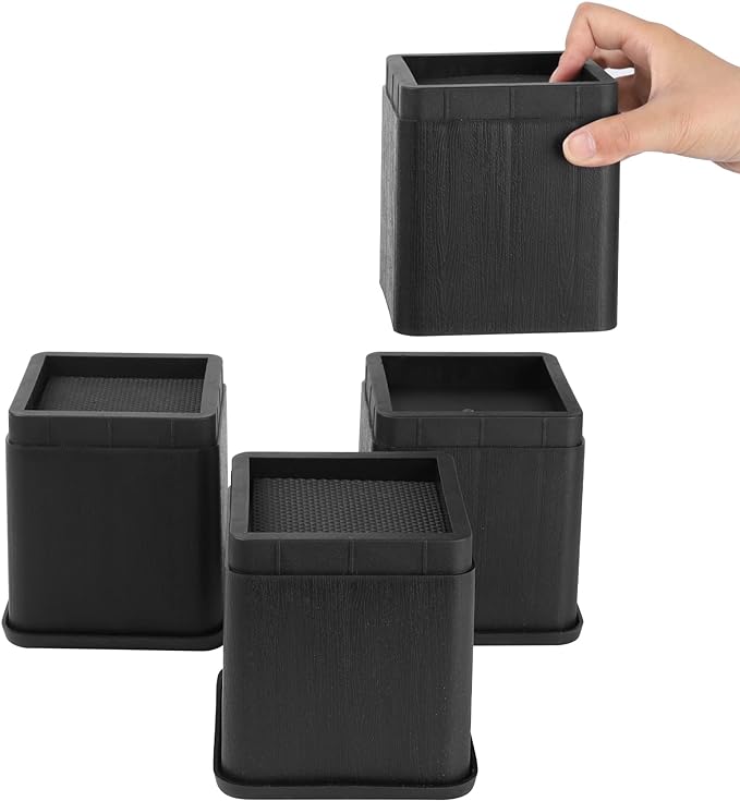 BTSD-home Bed Risers 4 Inch, 4 Pack by BTSD-home