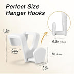 HOUSE DAY Space Saving Hanger Hooks 60 Pack, White Clothes Hanger Connector Hooks, Heavy Duty Hangers Hook Space Saver, Sturdy Hanger Connector Hook, Premium Cascading Hangers for Closet - Image 7