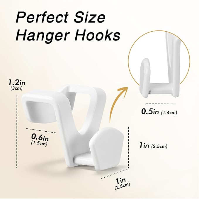 HOUSE DAY Space Saving Hanger Hooks 60 Pack, White Clothes Hanger Connector Hooks, Heavy Duty Hangers Hook Space Saver, Sturdy Hanger Connector Hook, Premium Cascading Hangers for Closet - Image 7
