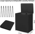 WOWLIVE 140L Double Laundry Hamper 2 Section with Lid and Removable Bags - Image 3